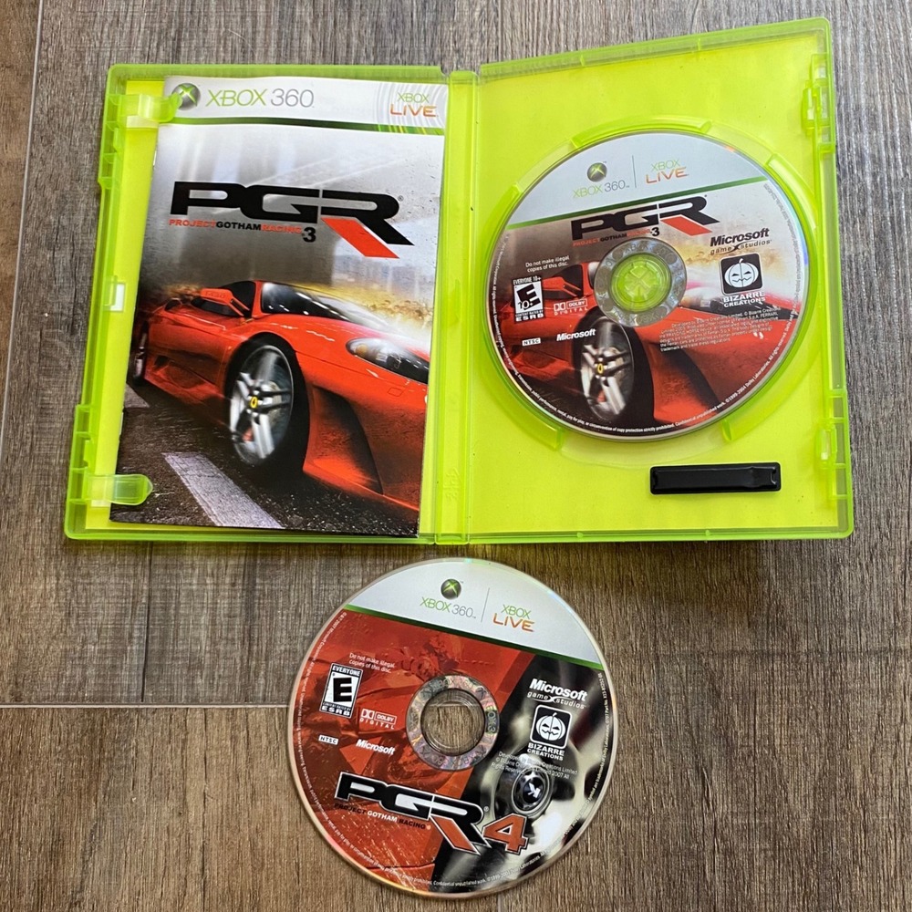 Project Gotham Racing 3 and 4 PGR Xbox 360 Bundle with Case and Manual